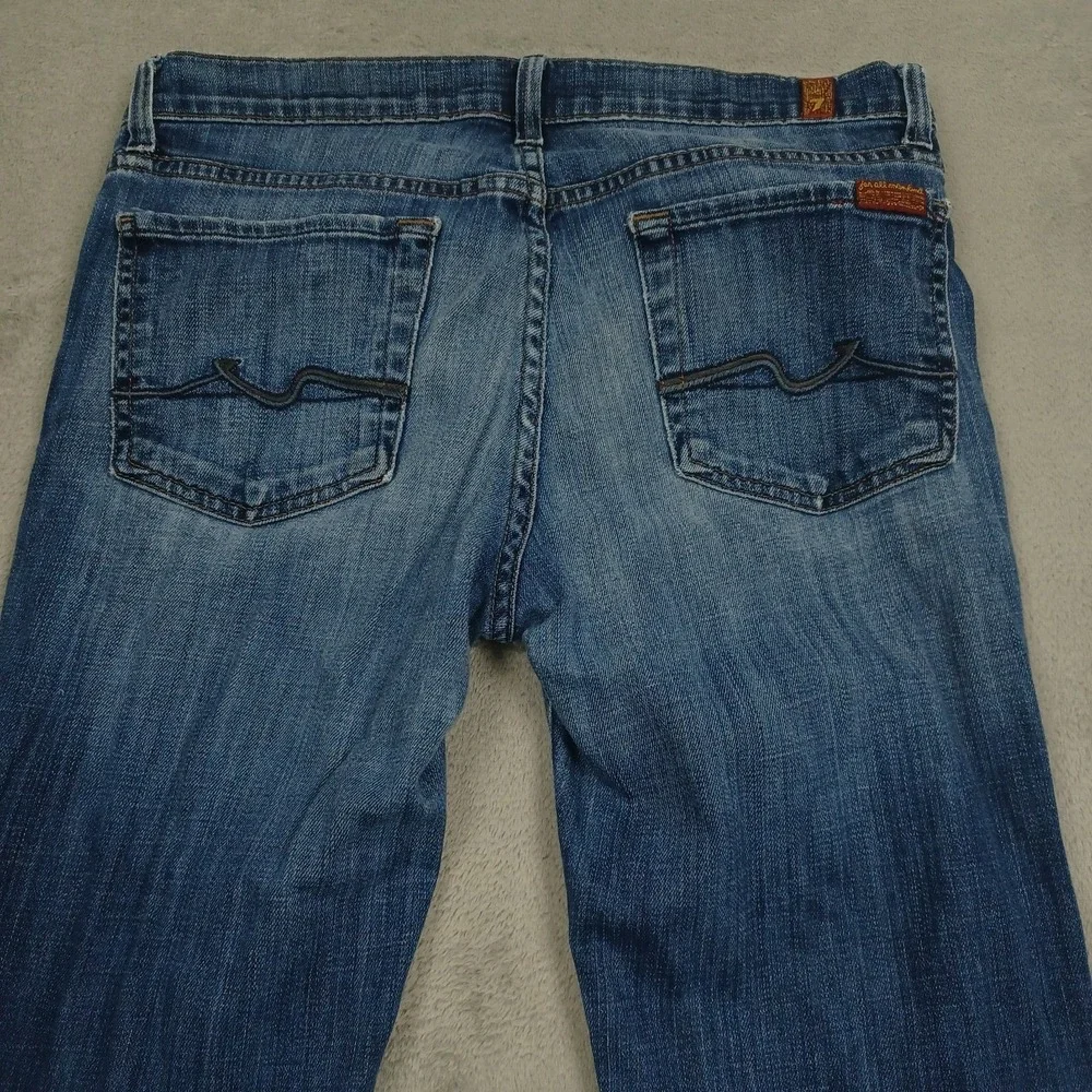 7 For All Mankind Jeans‎ Womens 28 Blue Denim Bootcut Casual Preppy Distressed